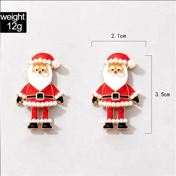 Christmas Red Santa Claus Earrings - Picture 6 of 9